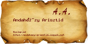 Andaházy Arisztid névjegykártya